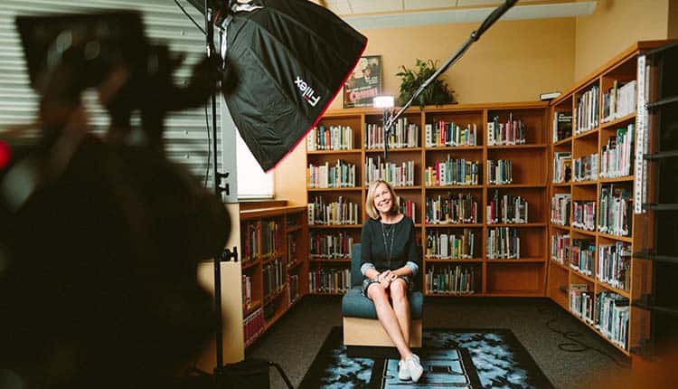 Photoshoot in the library