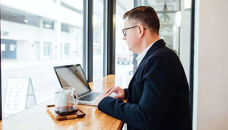 Working in a coffee shop