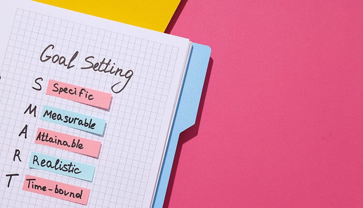 The plan of goals is written in a notebook